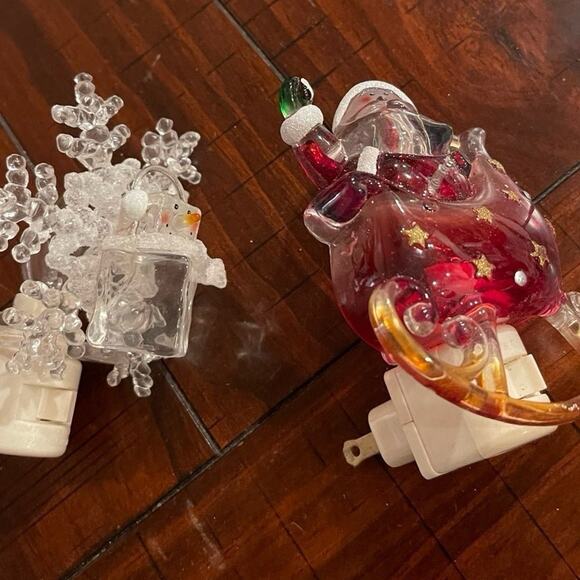 Set of two Christmas night lights Santa and snowman work good - Picture 4 of 9